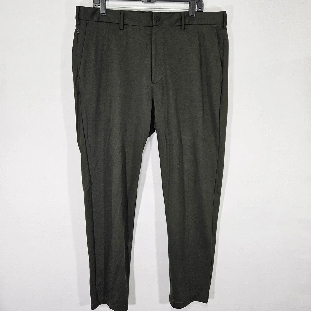 Banana Republic Men's Commuter Pants Casual Dark Green Stretch 38x32 Slim